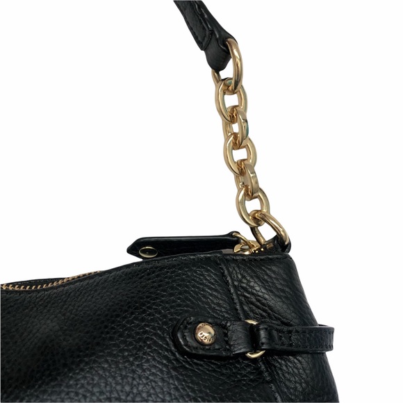 Tommy Hilfiger Black Leather Small Chain Hobo - Picture 6 of 8